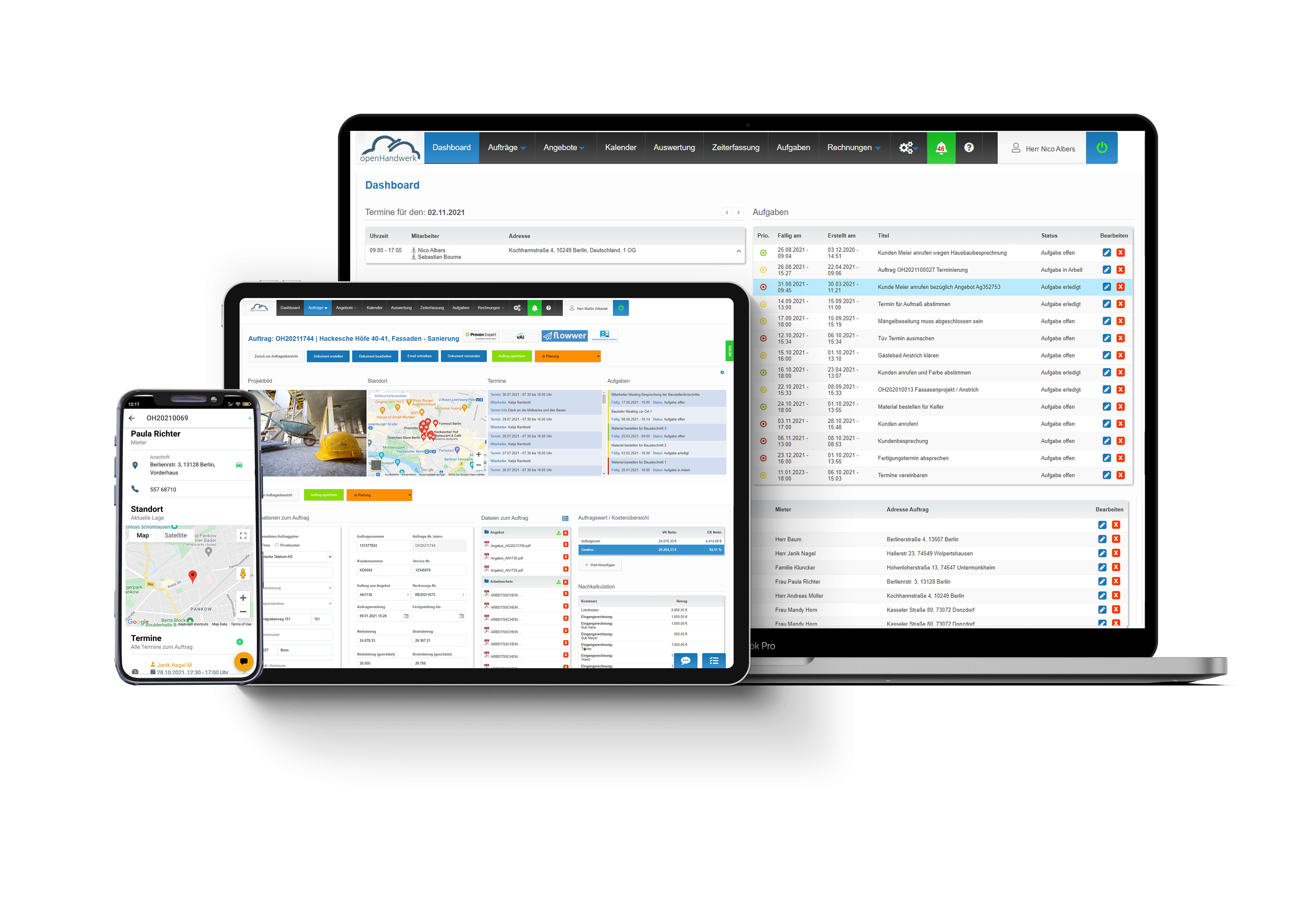 Softwareansicht Notebook-Tablet-App